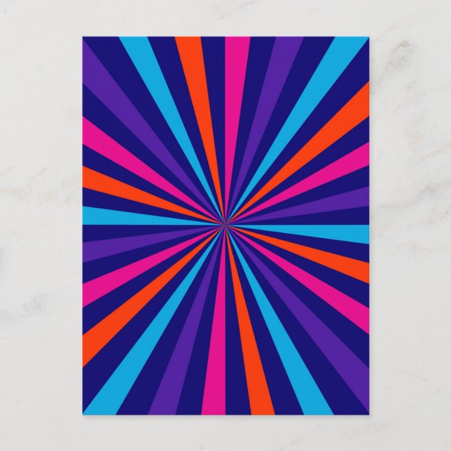 Colourful Burst Spinning Wheel Design Postcard (Front)