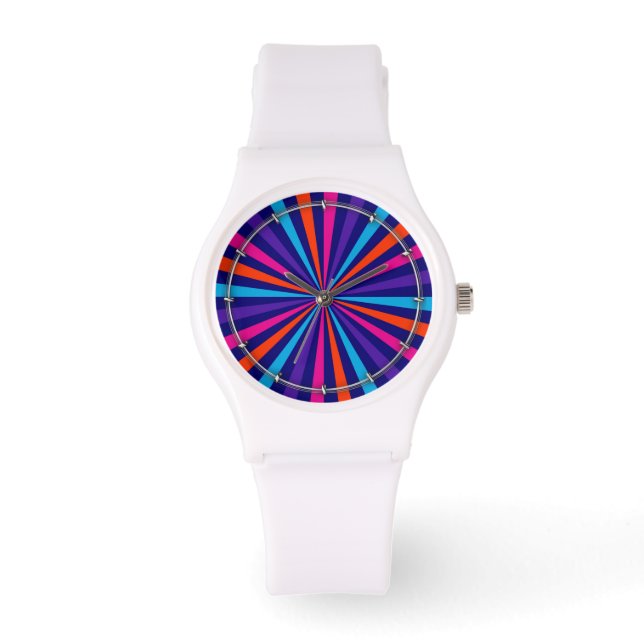 Colourful Burst Spinning Wheel Design Watch (Front)