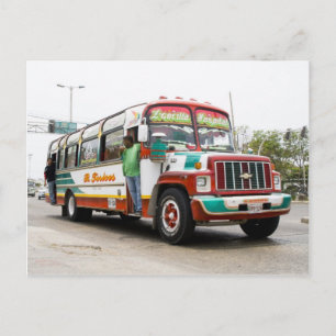 Colourful bus in Cartagena Postcard