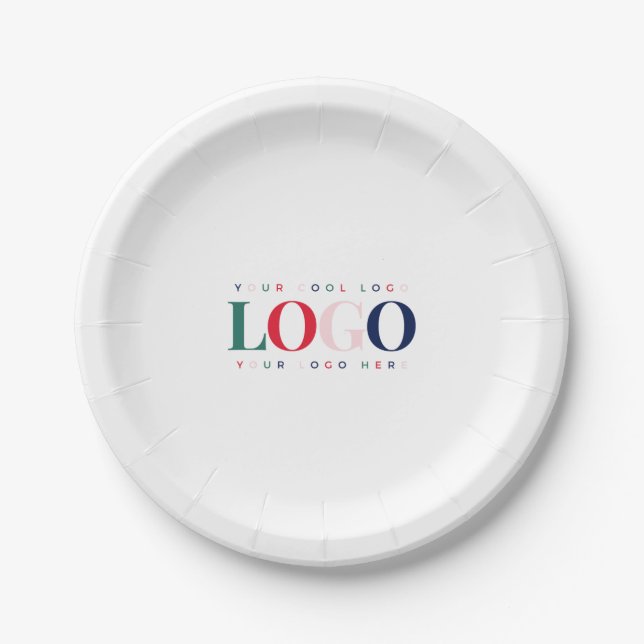 Colourful Business Logo Company Event Minimalist  Paper Plate (Front)