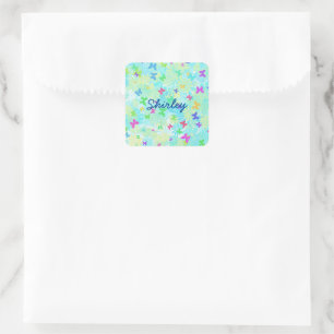 Colourful Butterflies and Daisies by Shirley Taylo Square Sticker