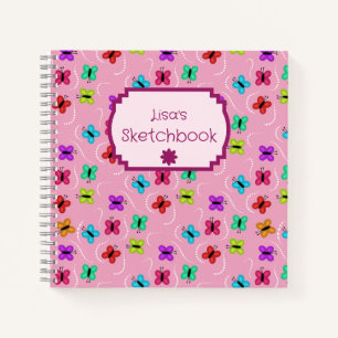 Colourful Butterflies and Dots Notebook