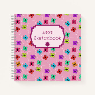 Colourful Butterflies and Dots  Notebook