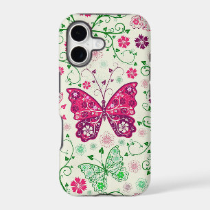 Colourful Butterflies And Flowers Pattern