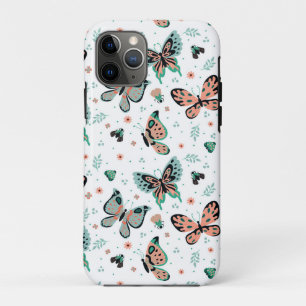 Colourful butterflies and flowers pattern iPhone 11 pro case