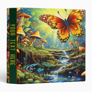 Colourful Butterflies and Mushrooms Binder