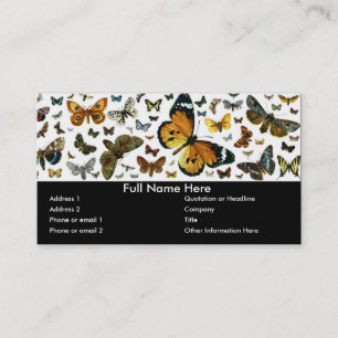 Colourful Butterflies Antiquarian Image Bookmark Business Card