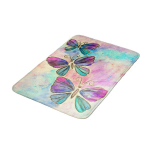 Colourful Butterflies Bath Mat