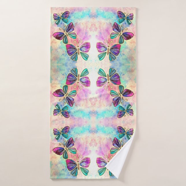 Colourful Butterflies Bath Towel (Bath Towel)