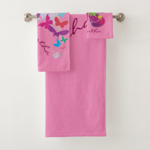 Colourful Butterflies Bath Towel Set