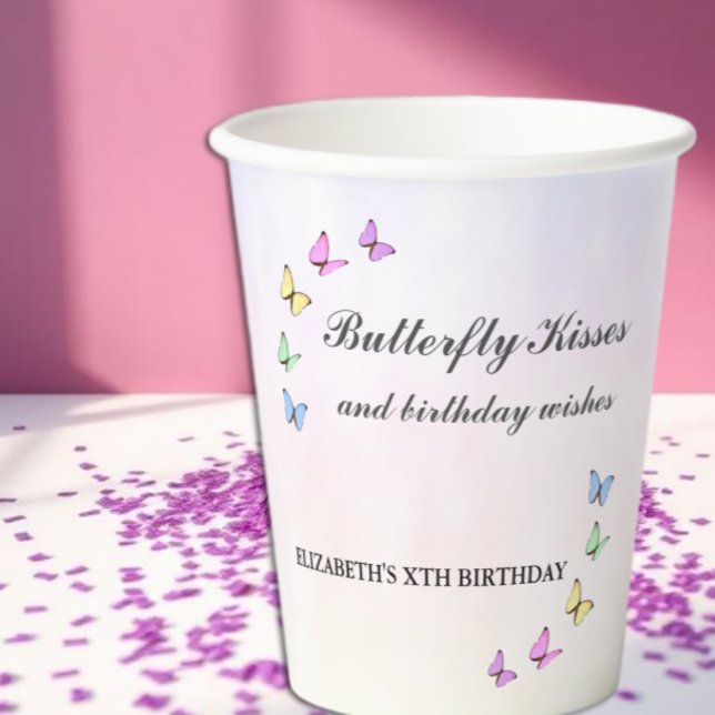 Colourful Butterflies Birthday Paper Cups (Creator Uploaded)