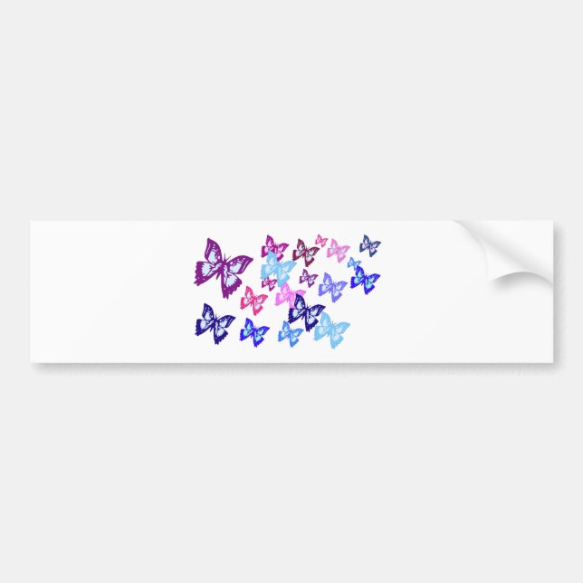 Colourful Butterflies Bumper Sticker (Front)