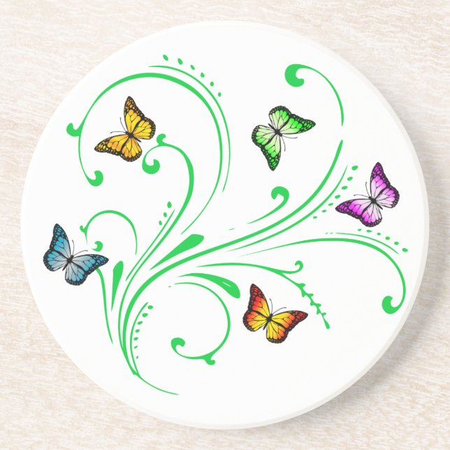 Colourful butterflies coaster (Front)