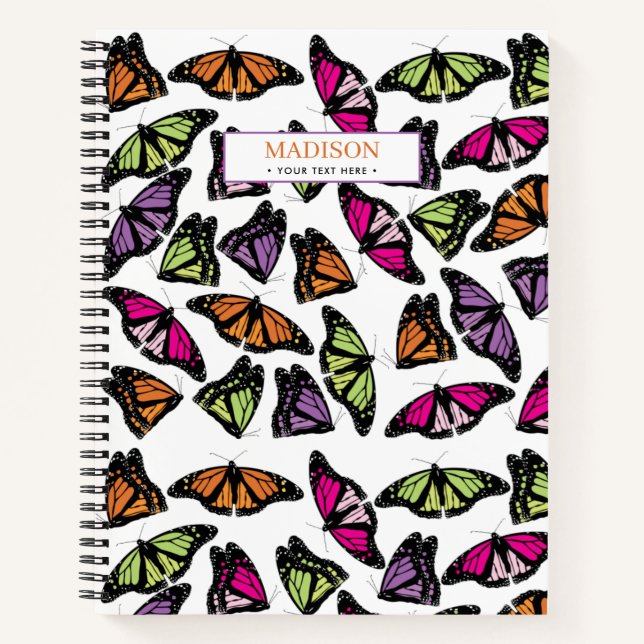 Colourful Butterflies Decorative Pattern  Notebook (Front)