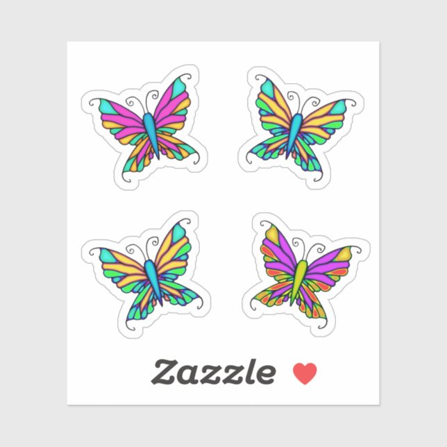 Colourful Butterflies Fancy Stickers (Sheet)