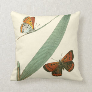 Colourful Butterflies Fluttering Around a Leaf Throw Pillow