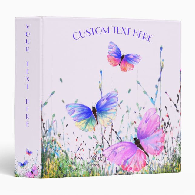 Colourful Butterflies Flying in Nature Binder (Front/Spine)