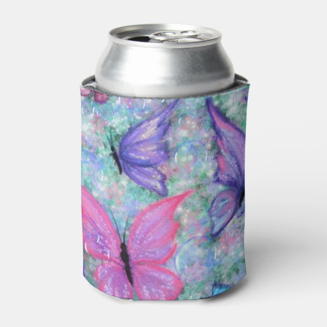 Colourful Butterflies Flying - Joy Can Cooler (Can Front)