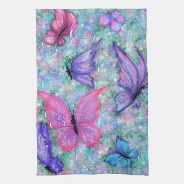 Colourful Butterflies Flying - Joy Kitchen Towel (Vertical)