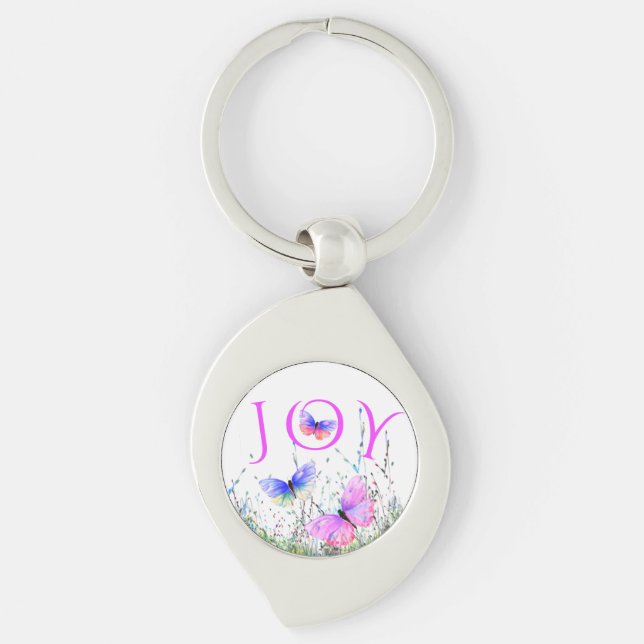 Colourful Butterflies Flying Keychain (Front)