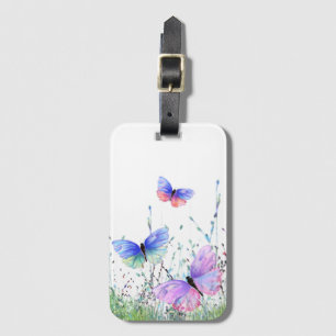 Colourful Butterflies Flying Luggage Tag Spring Jo