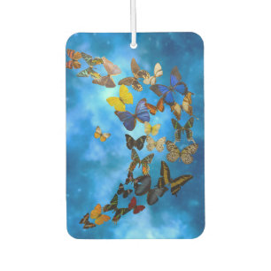 Colourful Butterflies Flying Over Blue Clouds Rug Air Freshener