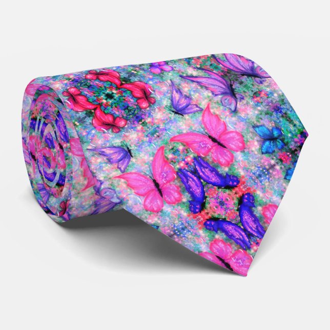 Colourful Butterflies Flying - Spring - Fresh Tie (Rolled)