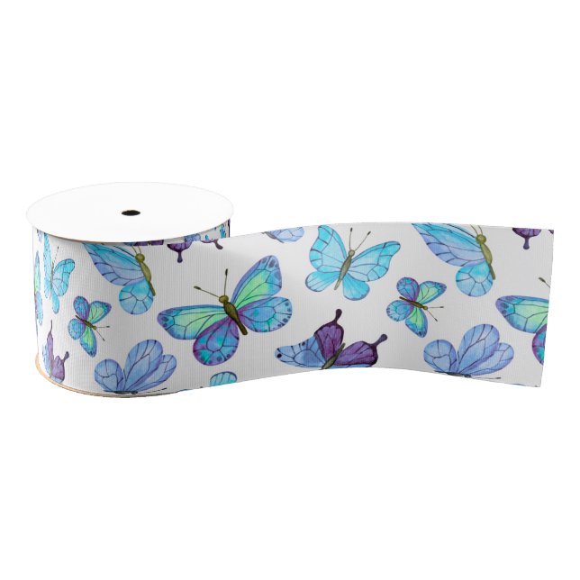 Colourful Butterflies Grosgrain Ribbon (Spool)
