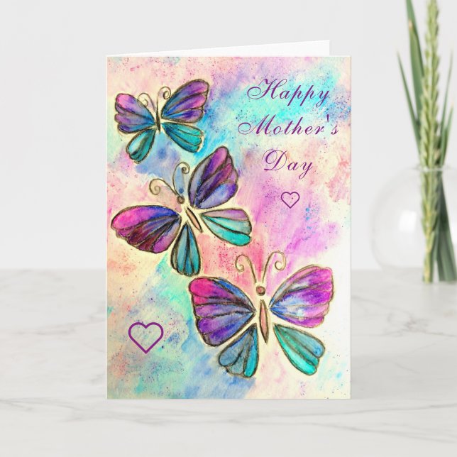 Colourful Butterflies Happy Mother's Day Card (Front)
