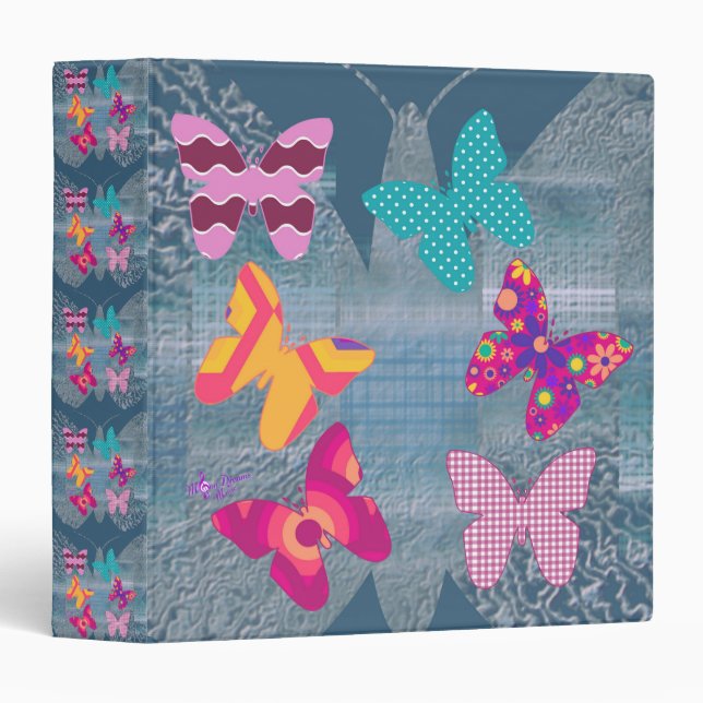 Colourful Butterflies in Silhouette Binder (Front/Spine)
