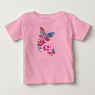 Colourful Butterflies LITTLE Sister Shirt