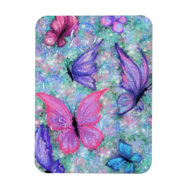 Colourful Butterflies Magnet (Vertical)