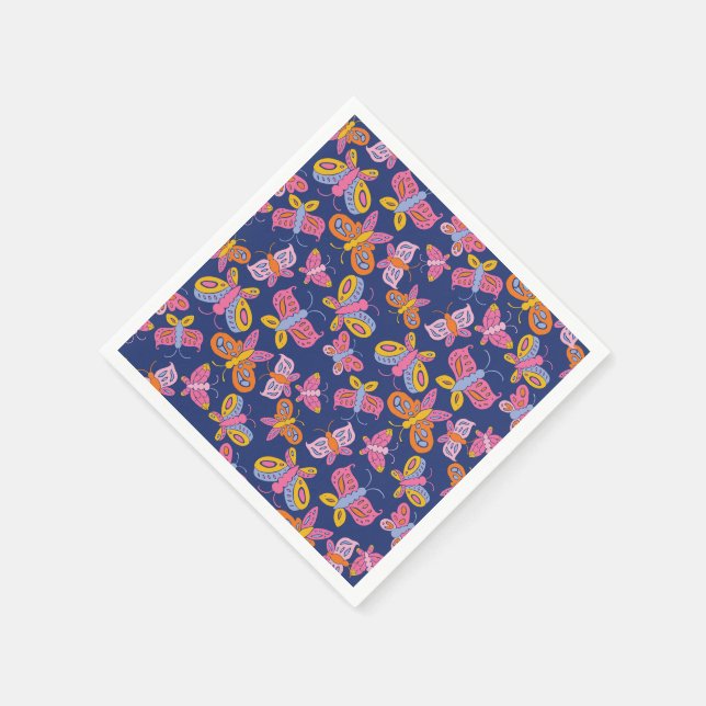 colourful butterflies napkin (Corner)