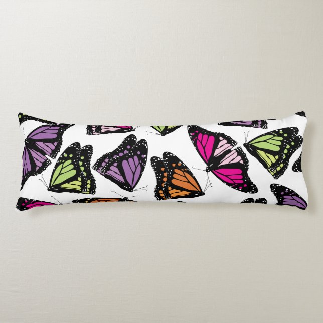 Colourful Butterflies Pattern Body Pillow (Front)