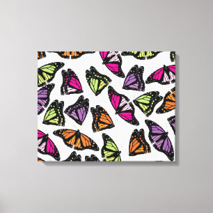 Colourful Butterflies Pattern Canvas Print