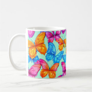 Colourful Butterflies Pattern Coffee Mug