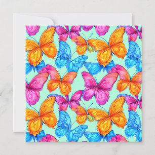 Colourful Butterflies Pattern Holiday Card