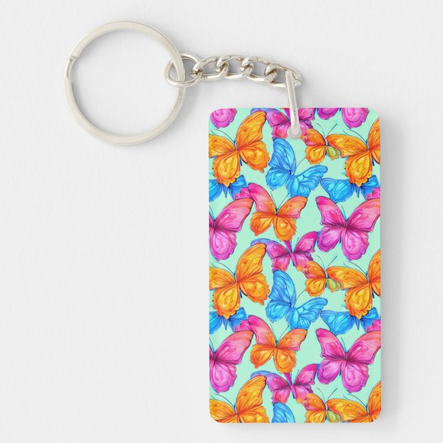 Colourful Butterflies Pattern    Keychain (Front)