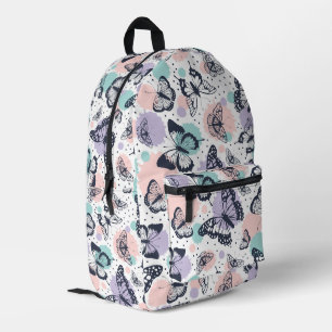 Colourful butterflies pattern printed backpack