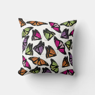 Colourful Butterflies Pattern Throw Pillow