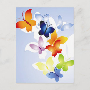 Colourful Butterflies Postcard