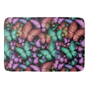Colourful Butterflies Print Bath Mat