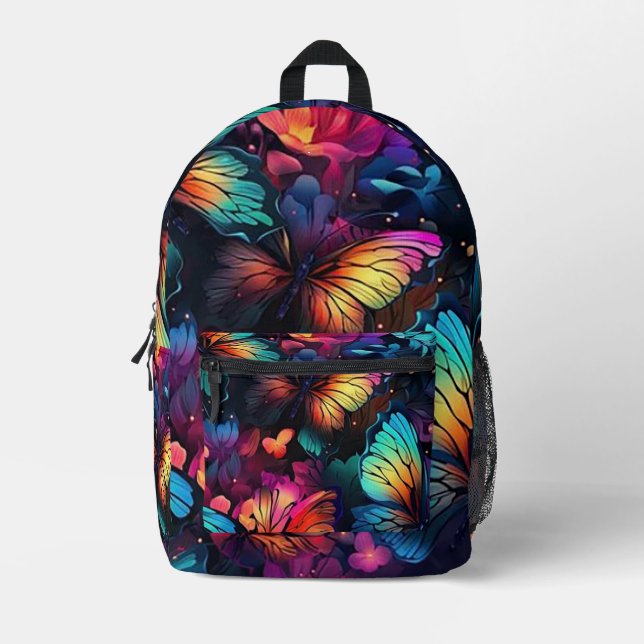 Colourful Butterflies Printed Backpack (Front)