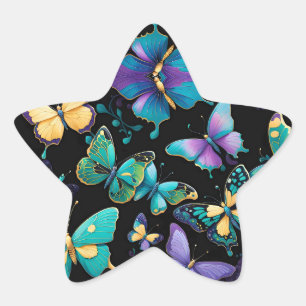 Colourful Butterflies  Star Sticker