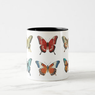 Colourful Butterflies Two-Tone Coffee Mug
