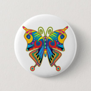 Colourful butterfly 2 inch round button