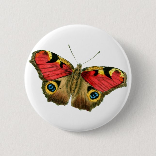 Colourful butterfly 2 inch round button (Front)