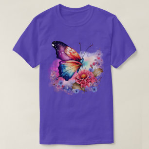 Colourful Butterfly and Floral Unisex T-Shirt