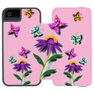 Colourful Butterfly and Flower Incipio Watson™ iPhone 5 Wallet Case