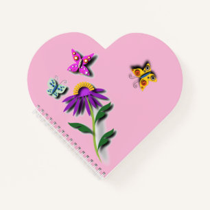Colourful Butterfly and Flower Notebook